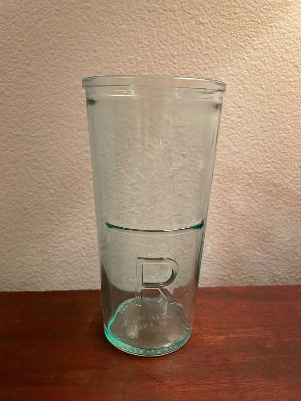 Vintage Starbucks Reserve Roastery Glass Cold Cup Embossed Aqua Tumbler 16oz